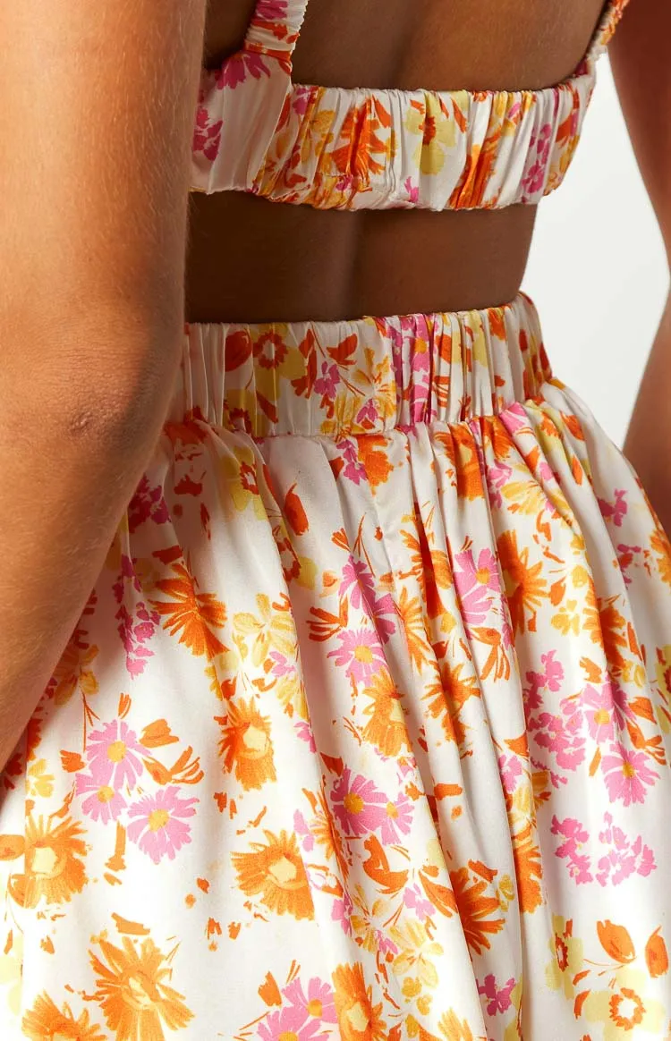 Juliette Orange Floral Mini Dress