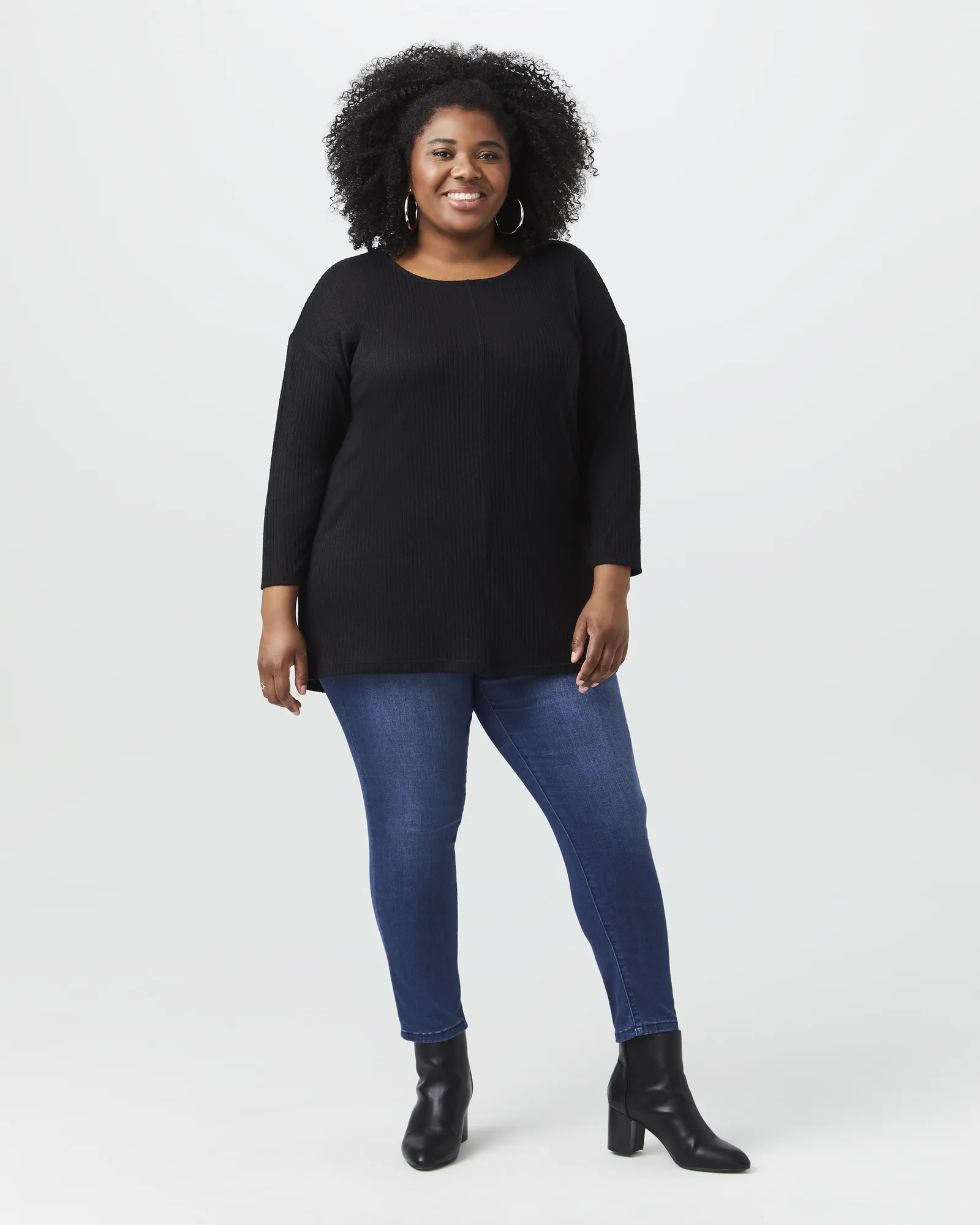 Laine Drop-Shoulder Tunic | Black