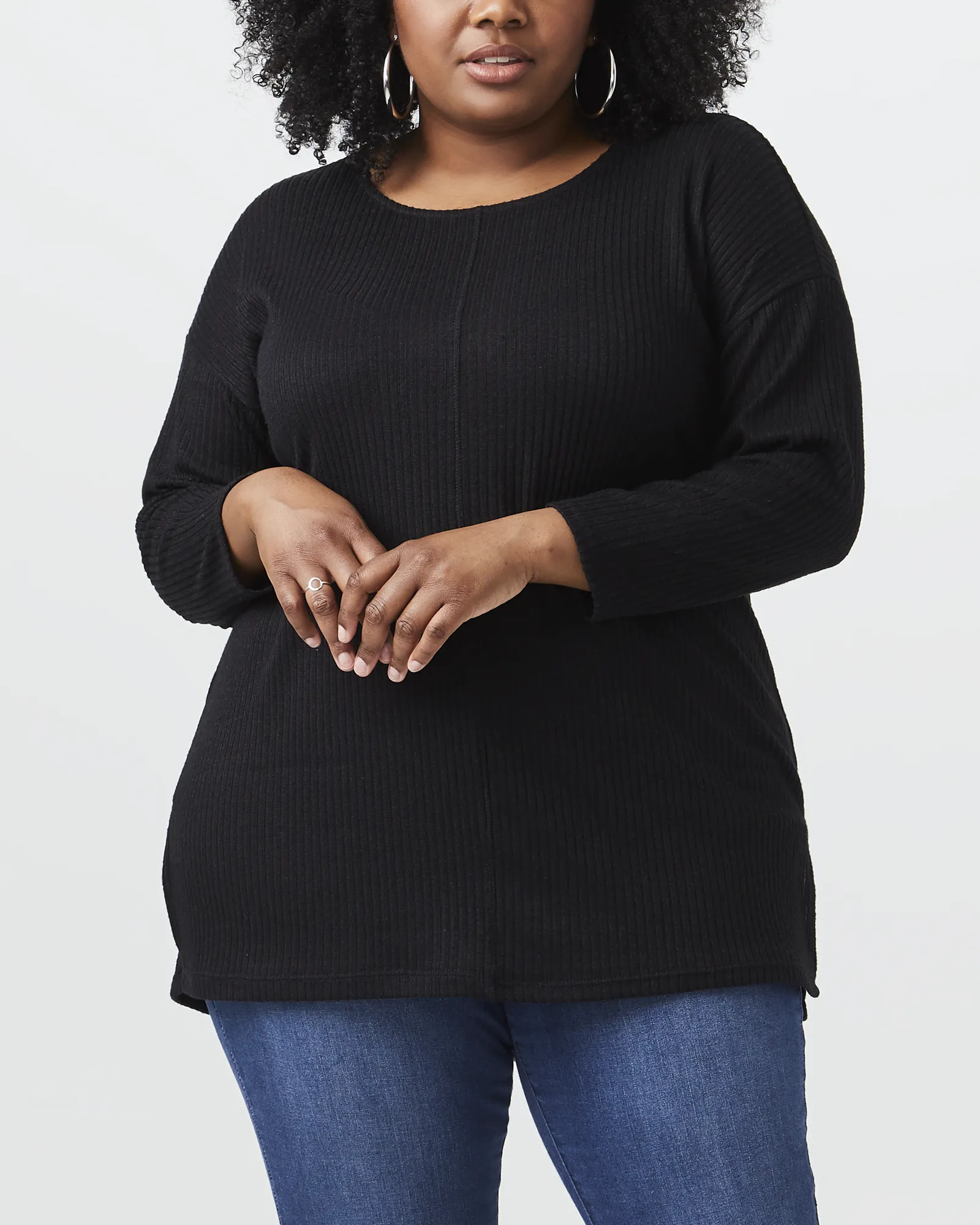 Laine Drop-Shoulder Tunic | Black