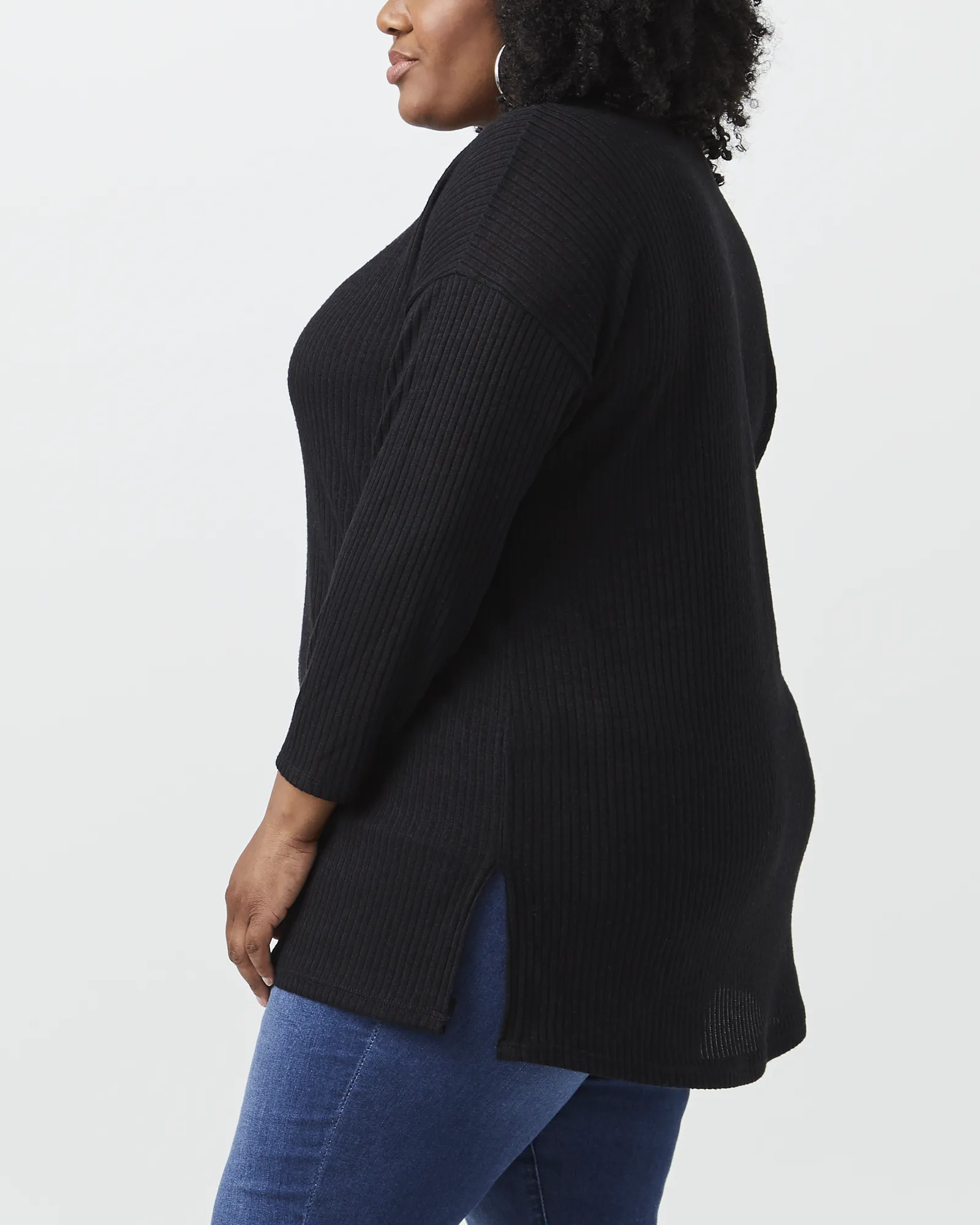Laine Drop-Shoulder Tunic | Black