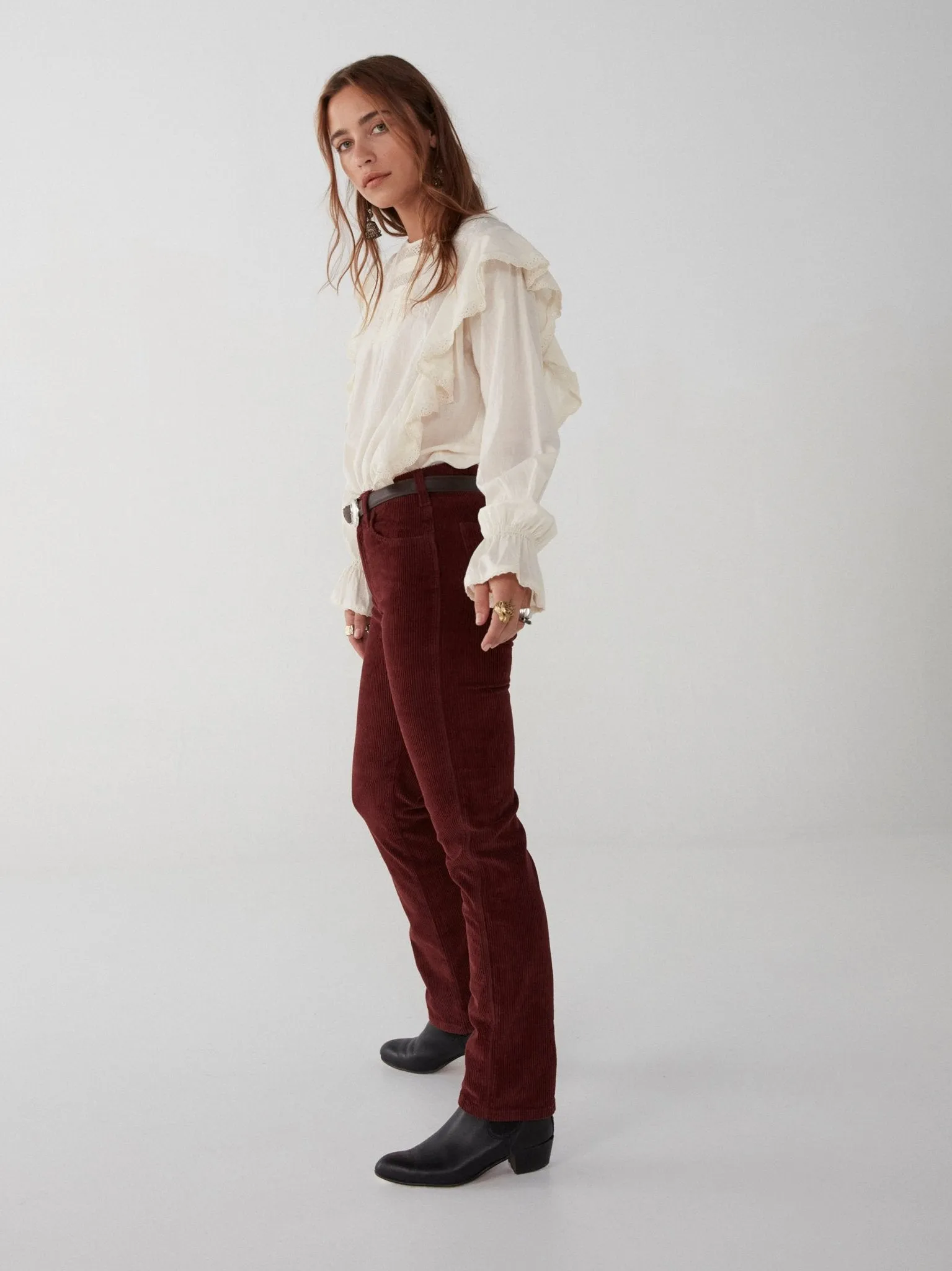 Lara Trousers - Corduroy Marsala