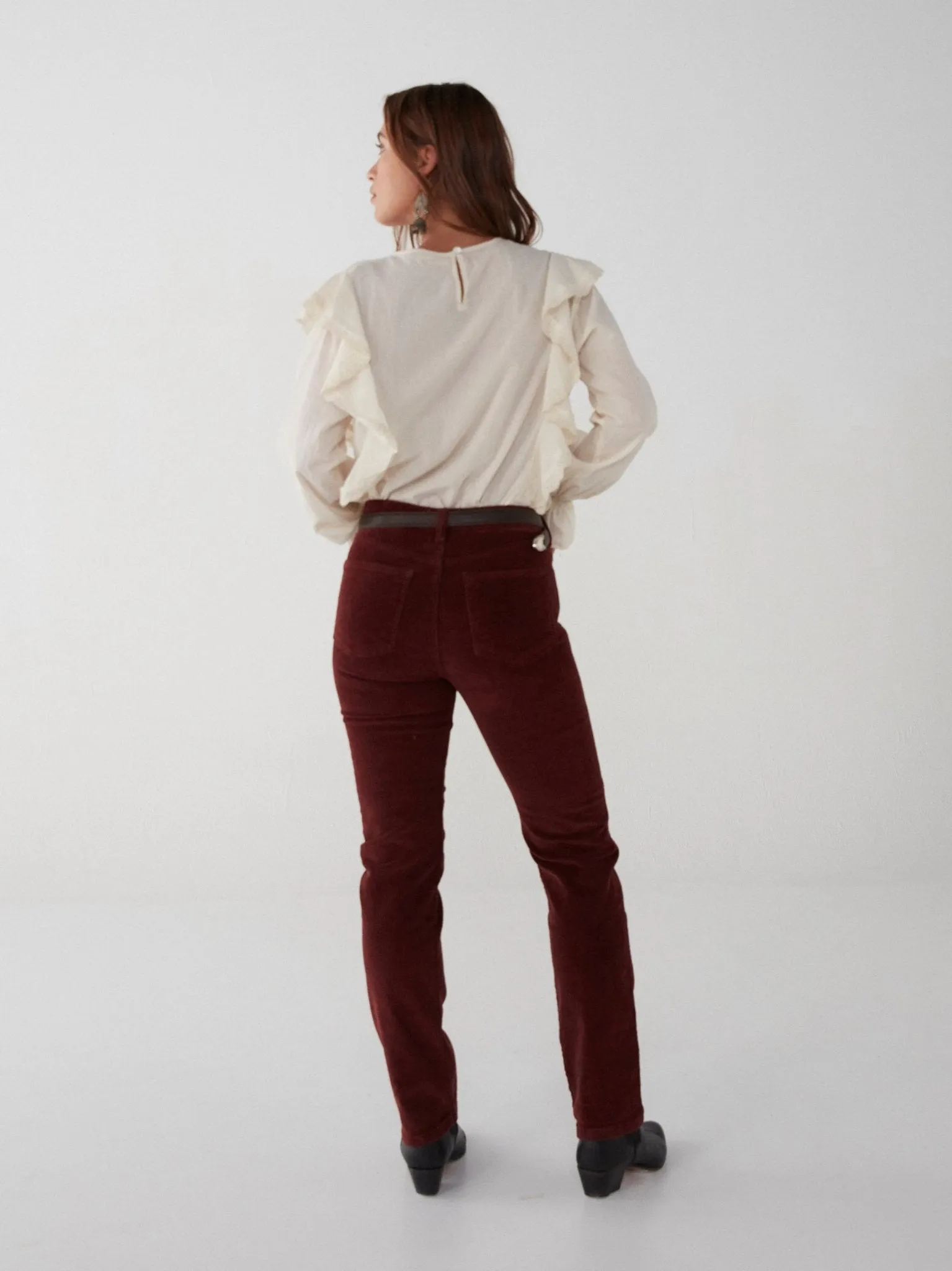 Lara Trousers - Corduroy Marsala