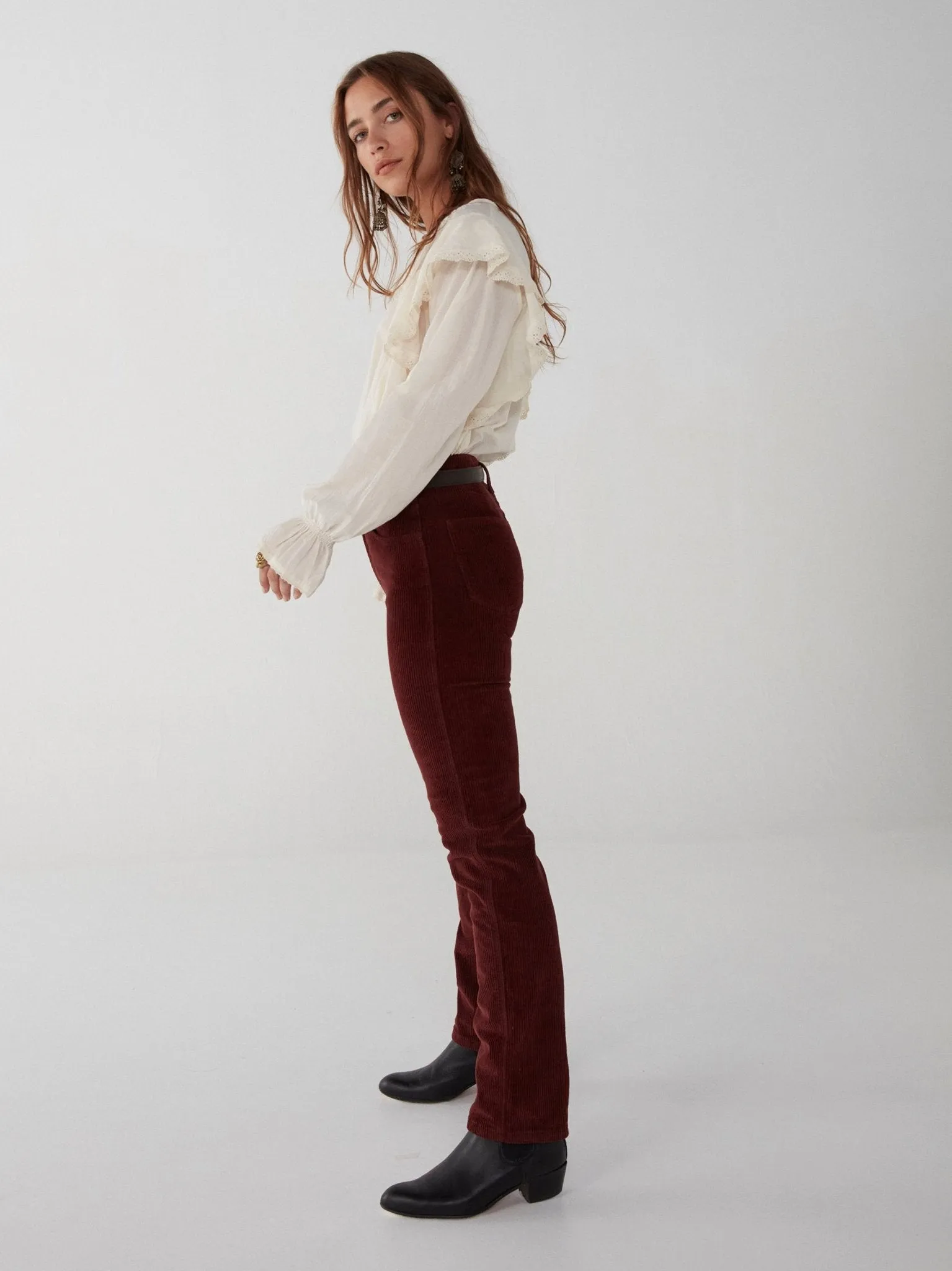 Lara Trousers - Corduroy Marsala