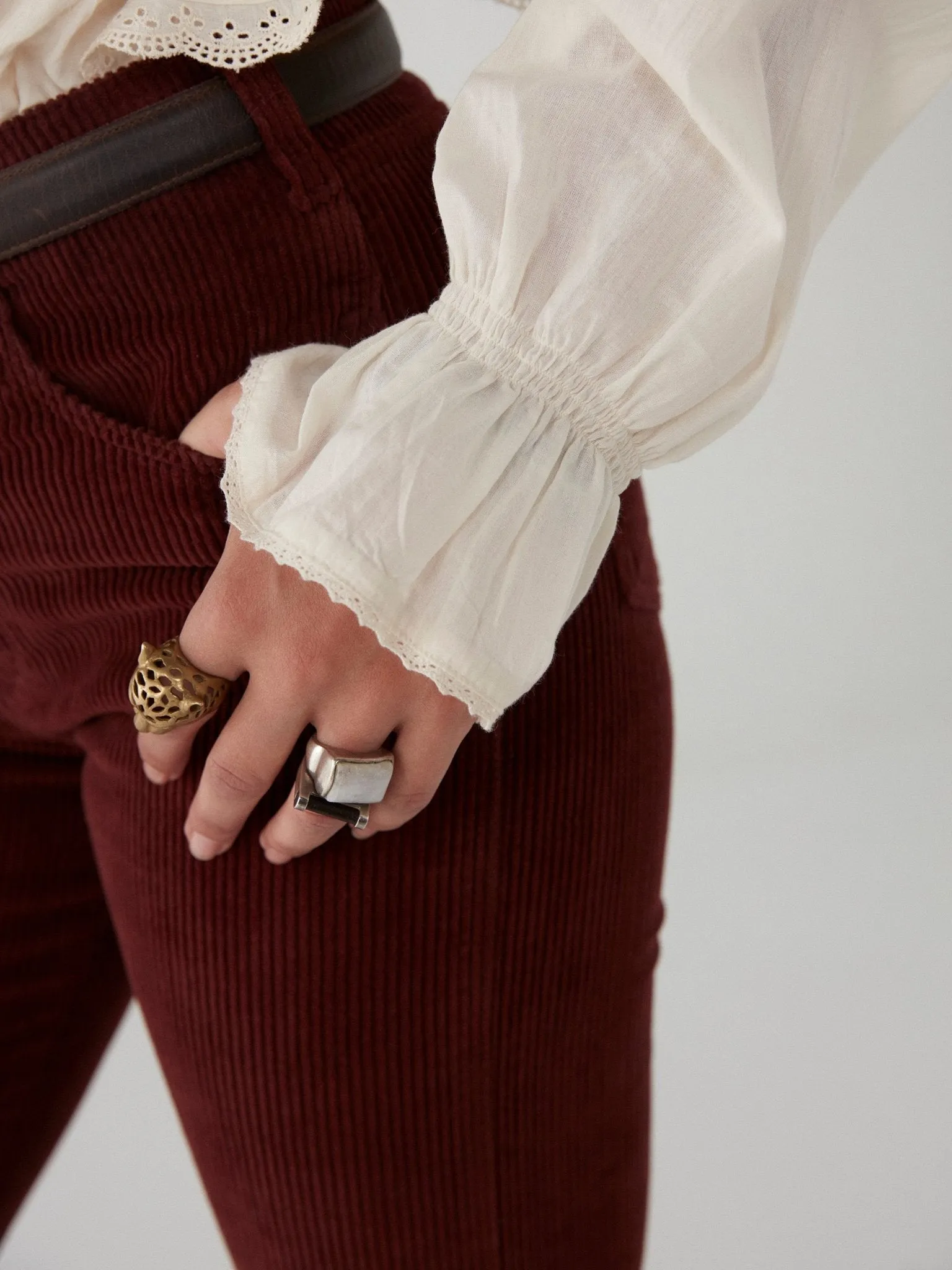 Lara Trousers - Corduroy Marsala