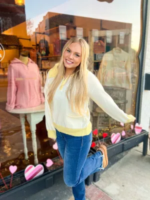 Lemon and Cream Contrast Sweater