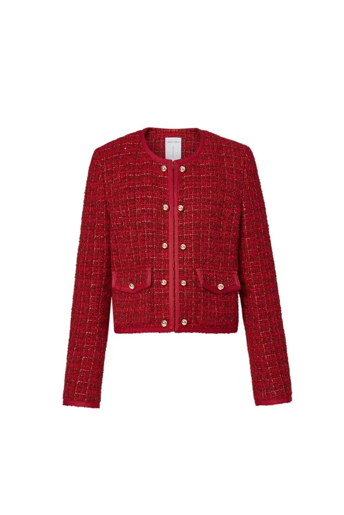 Lisa Double-Breasted Jacket in Textured Tweed