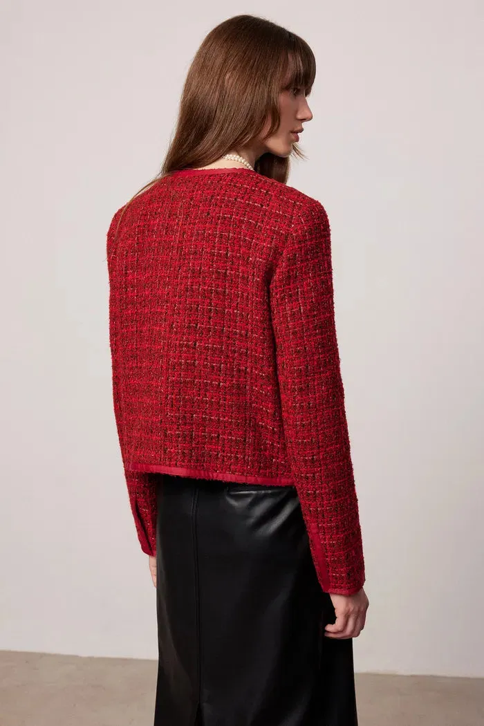 Lisa Double-Breasted Jacket in Textured Tweed