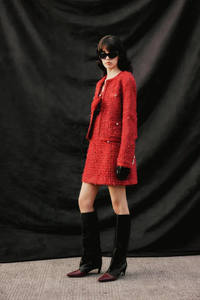 Lisa Double-Breasted Jacket in Textured Tweed
