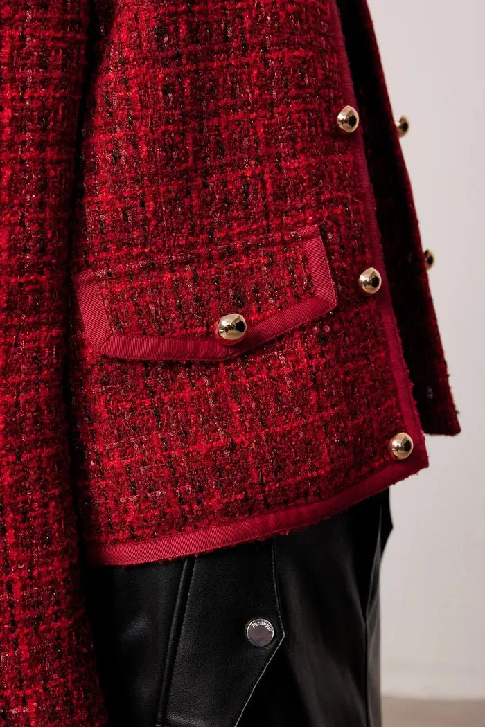 Lisa Double-Breasted Jacket in Textured Tweed