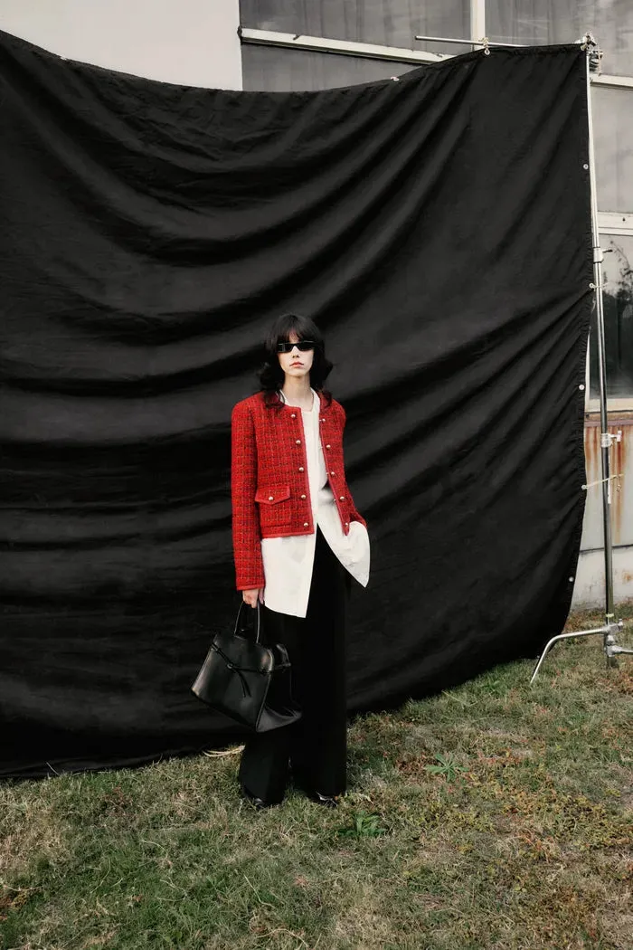 Lisa Double-Breasted Jacket in Textured Tweed