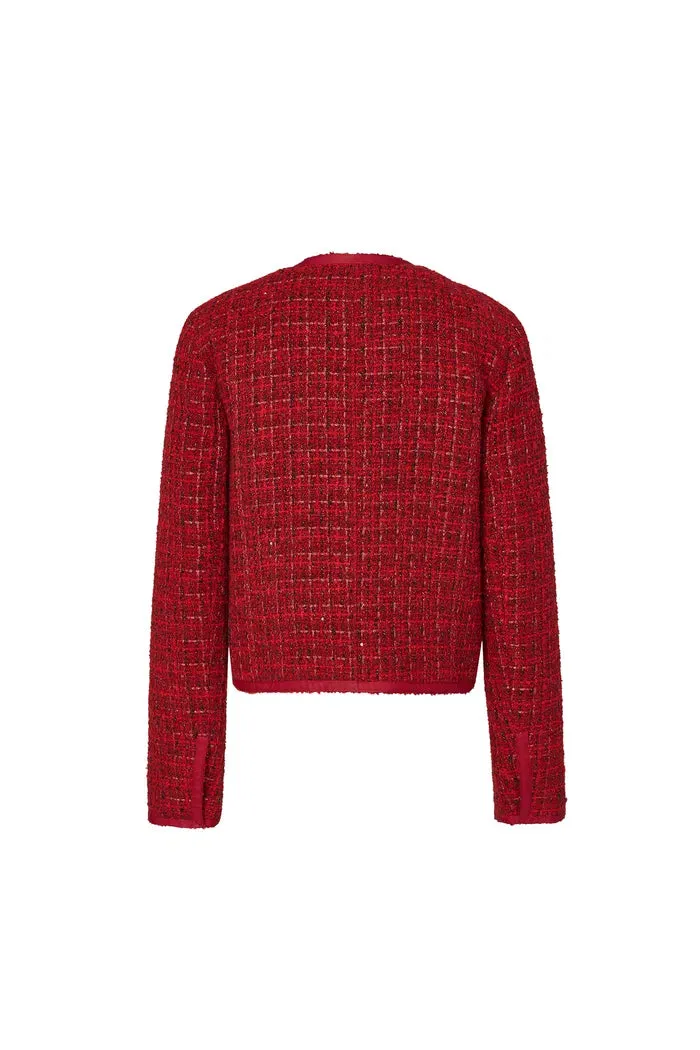 Lisa Double-Breasted Jacket in Textured Tweed