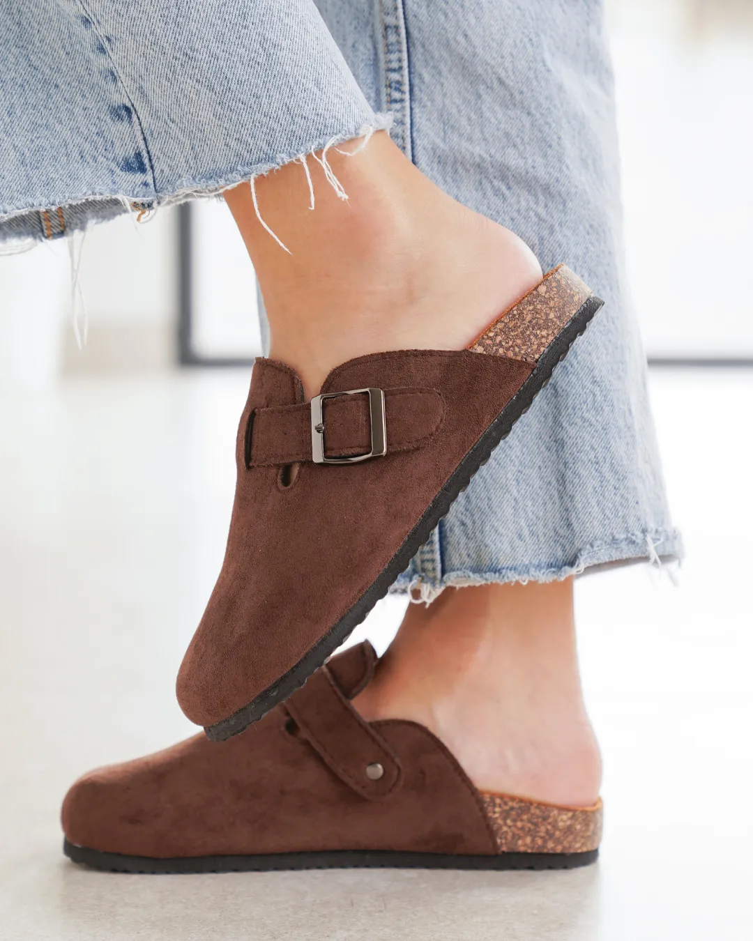 Mules femme marron avec boucle - Judy