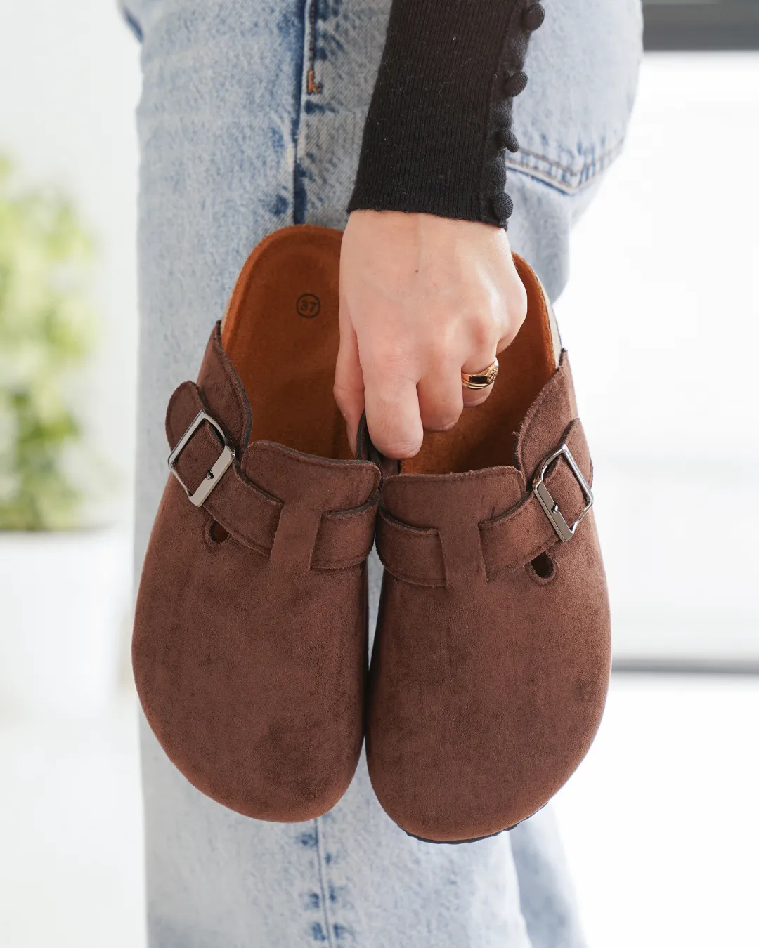 Mules femme marron avec boucle - Judy