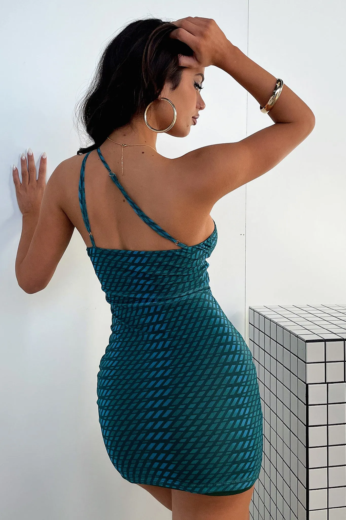 Natasha Mini Dress - Blue / Green