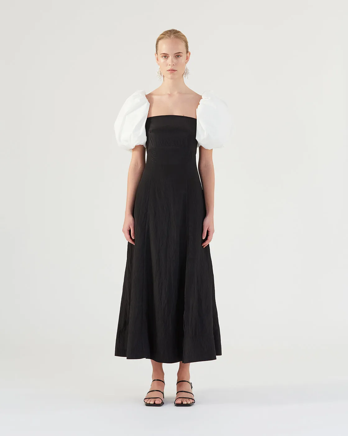 Oksana Dress Viscose Blend Crinkle Black