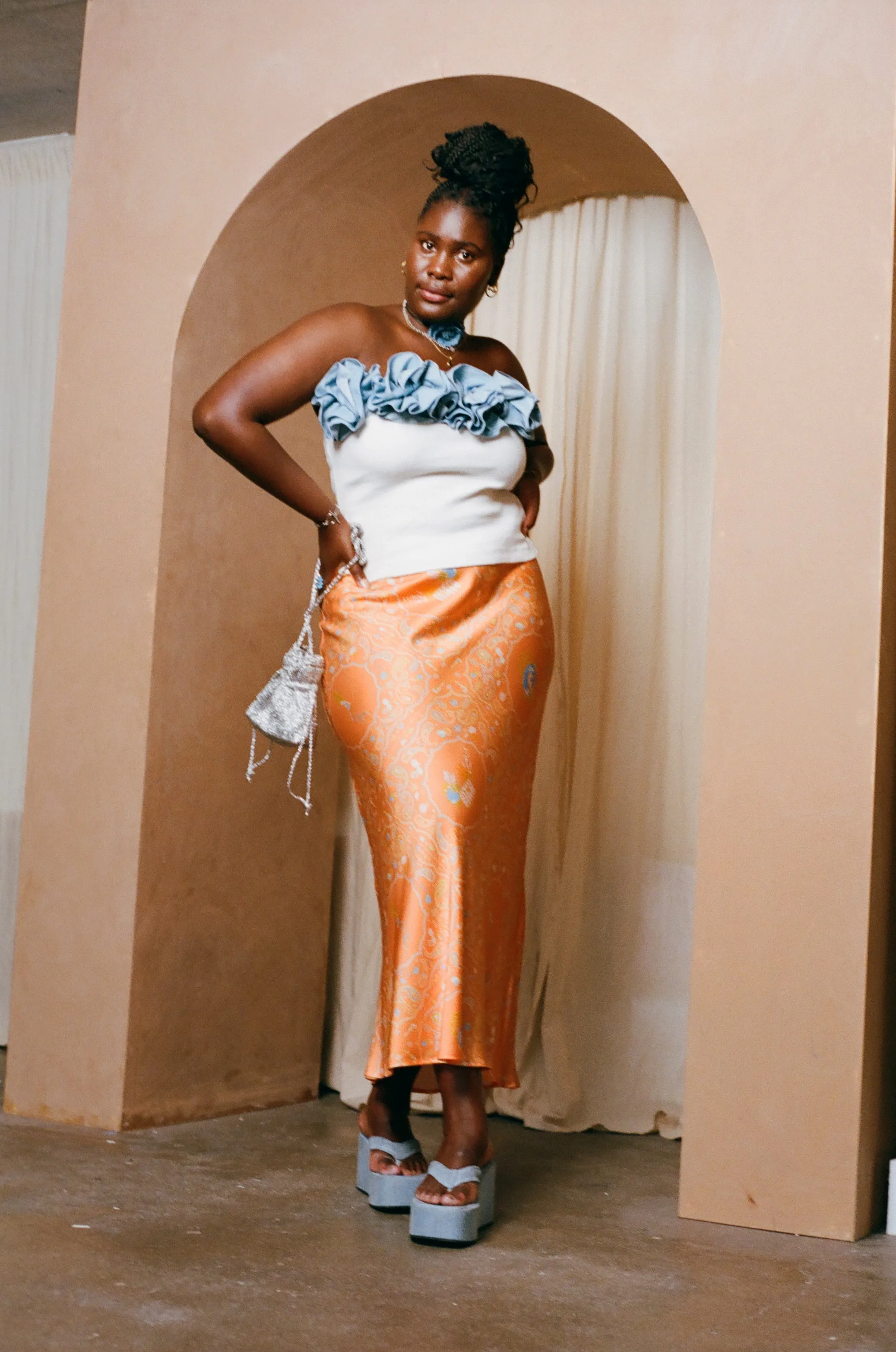 Orange Sealife Portrait Skirt