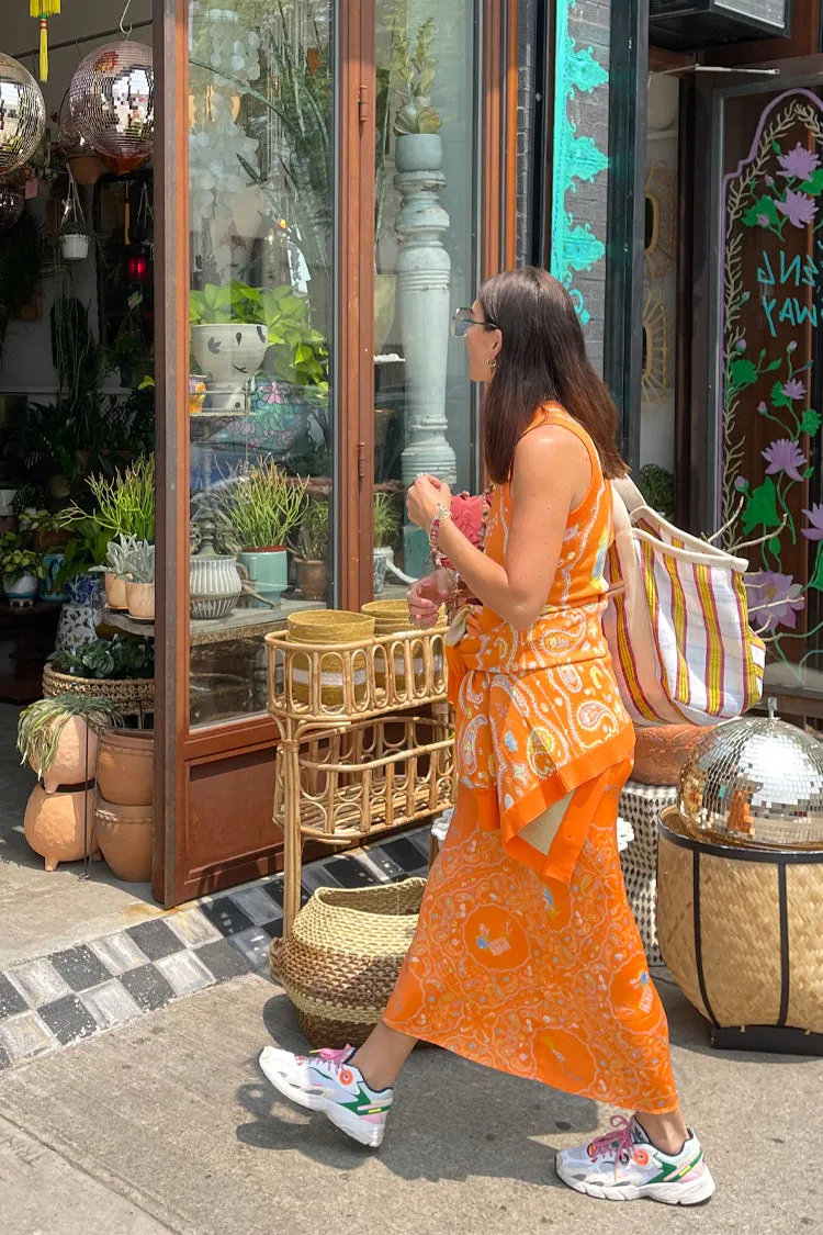 Orange Sealife Portrait Skirt