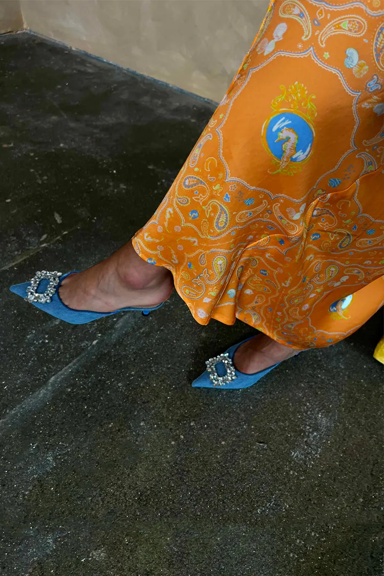 Orange Sealife Portrait Skirt