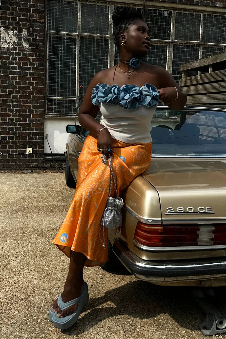 Orange Sealife Portrait Skirt