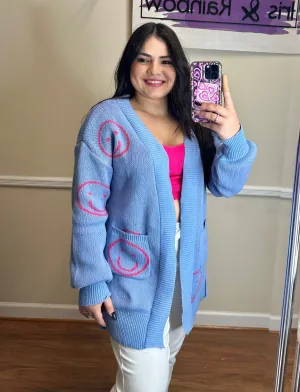 #P967 Smile Long Sleeve Cardigan