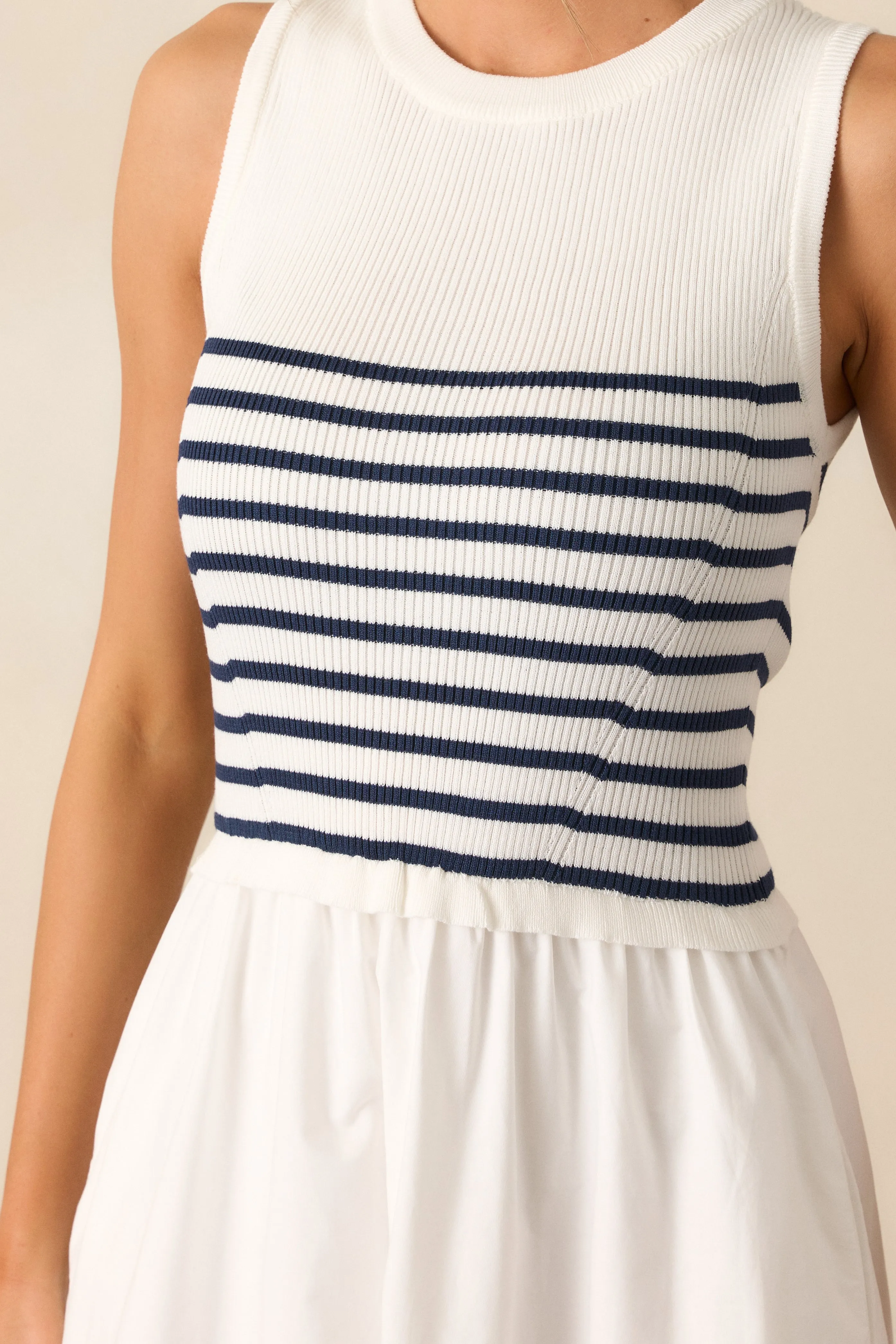 Picnic Weather White Stripe Sleeveless Maxi Dress