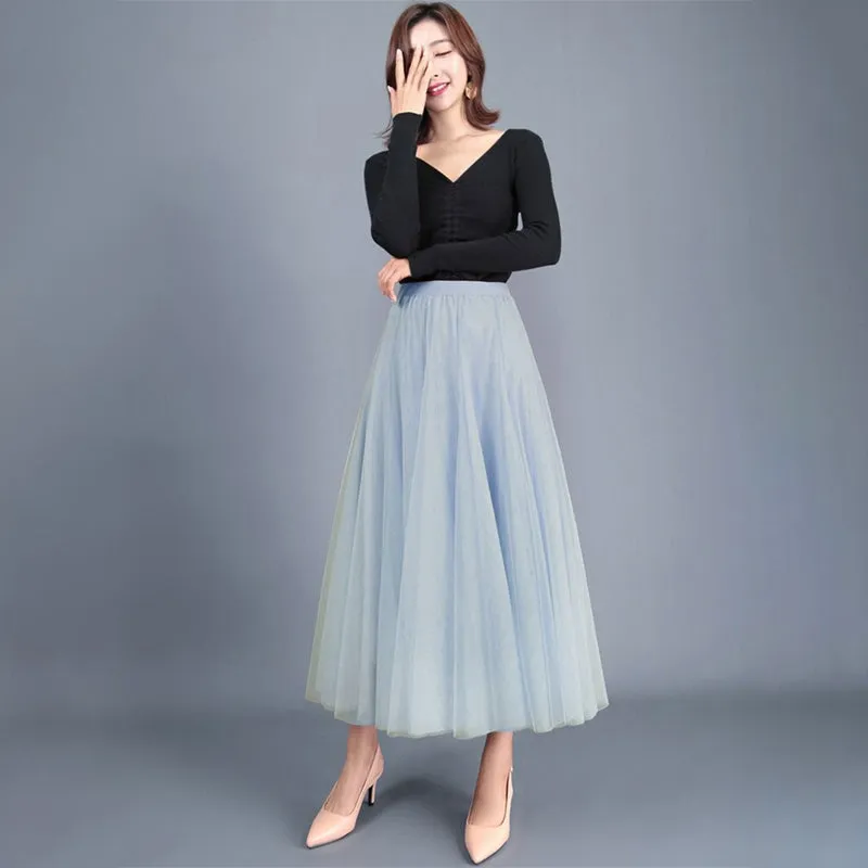 Princess Mesh Pleated Tulle Skirts