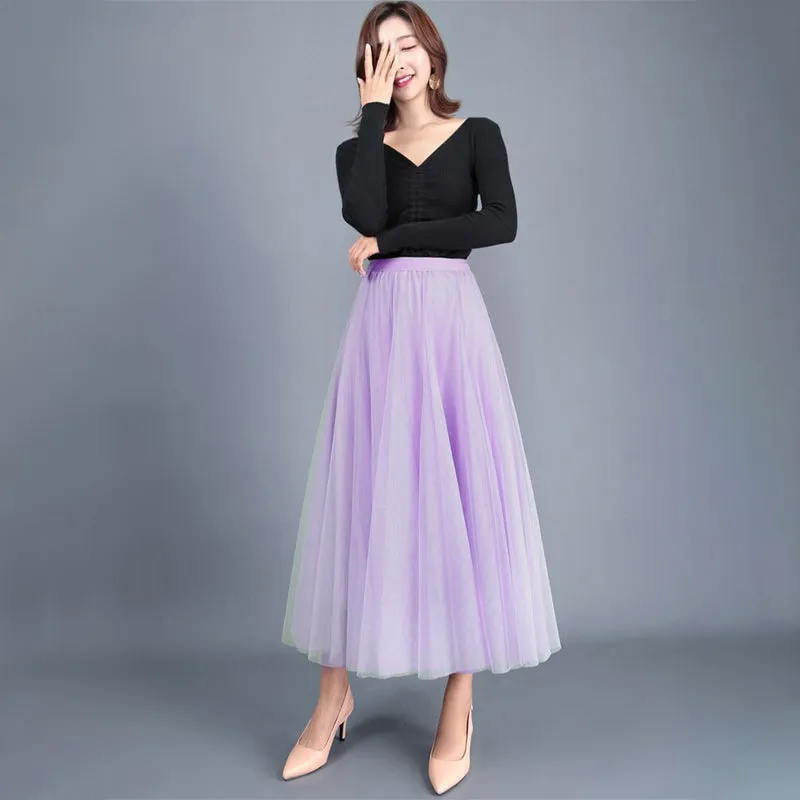 Princess Mesh Pleated Tulle Skirts