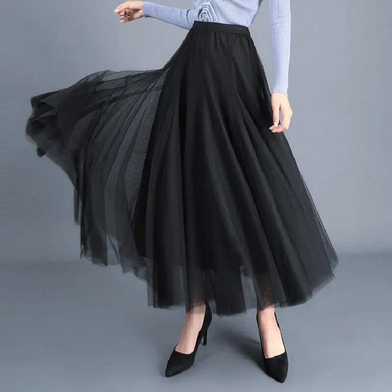 Princess Mesh Pleated Tulle Skirts