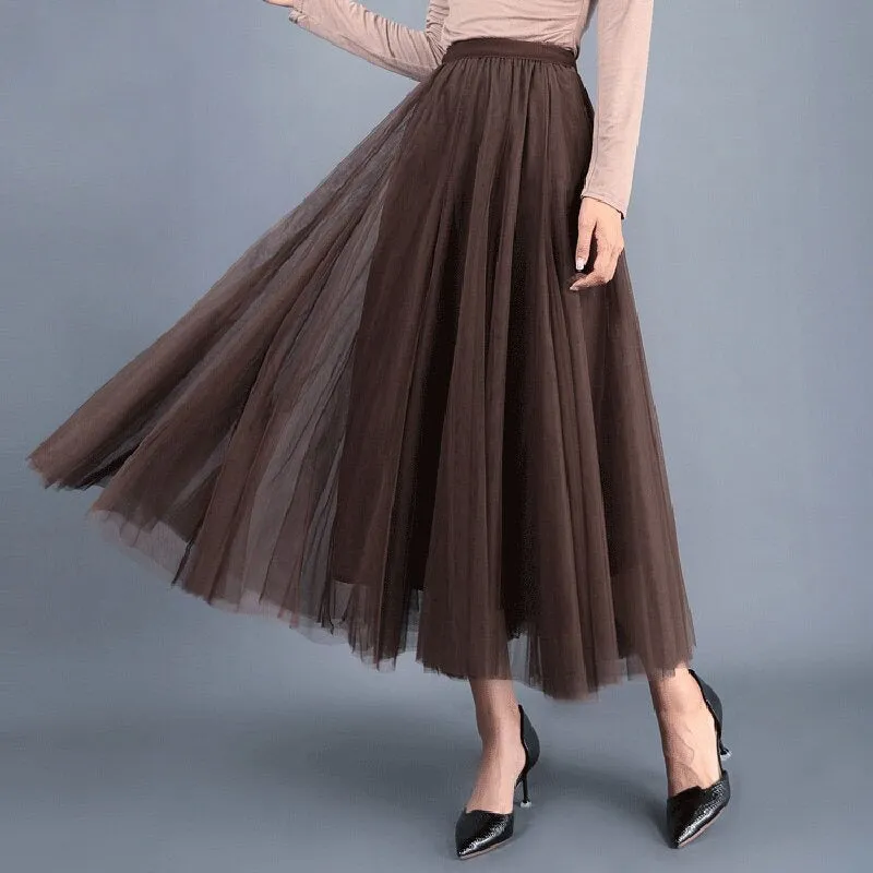 Princess Mesh Pleated Tulle Skirts
