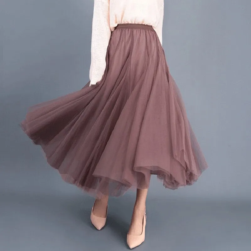 Princess Mesh Pleated Tulle Skirts