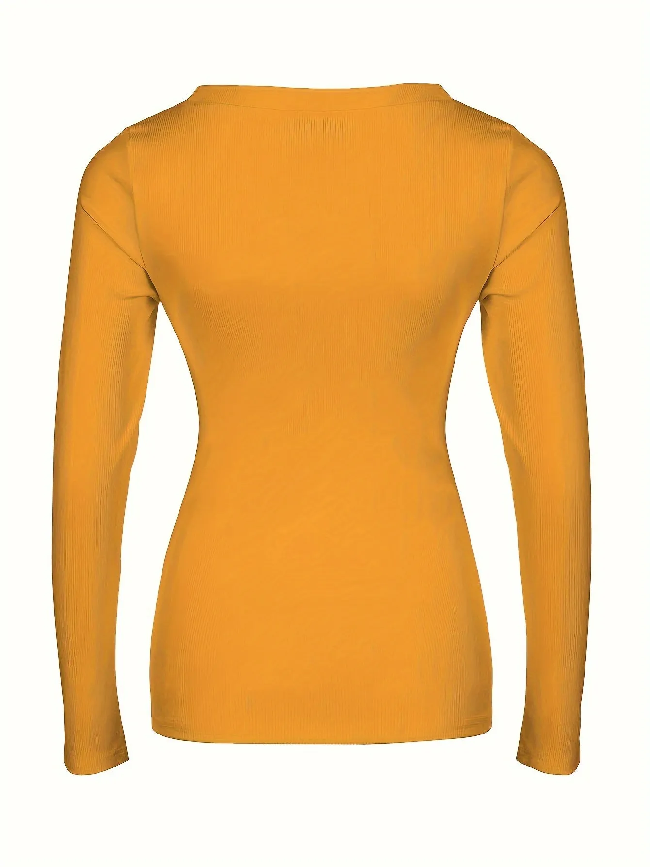 Purpdrank Womens Soft Ribbed Square Neck T-Shirt - Trendy Long Sleeves for Spring & Fall - Versatile Casual Wear