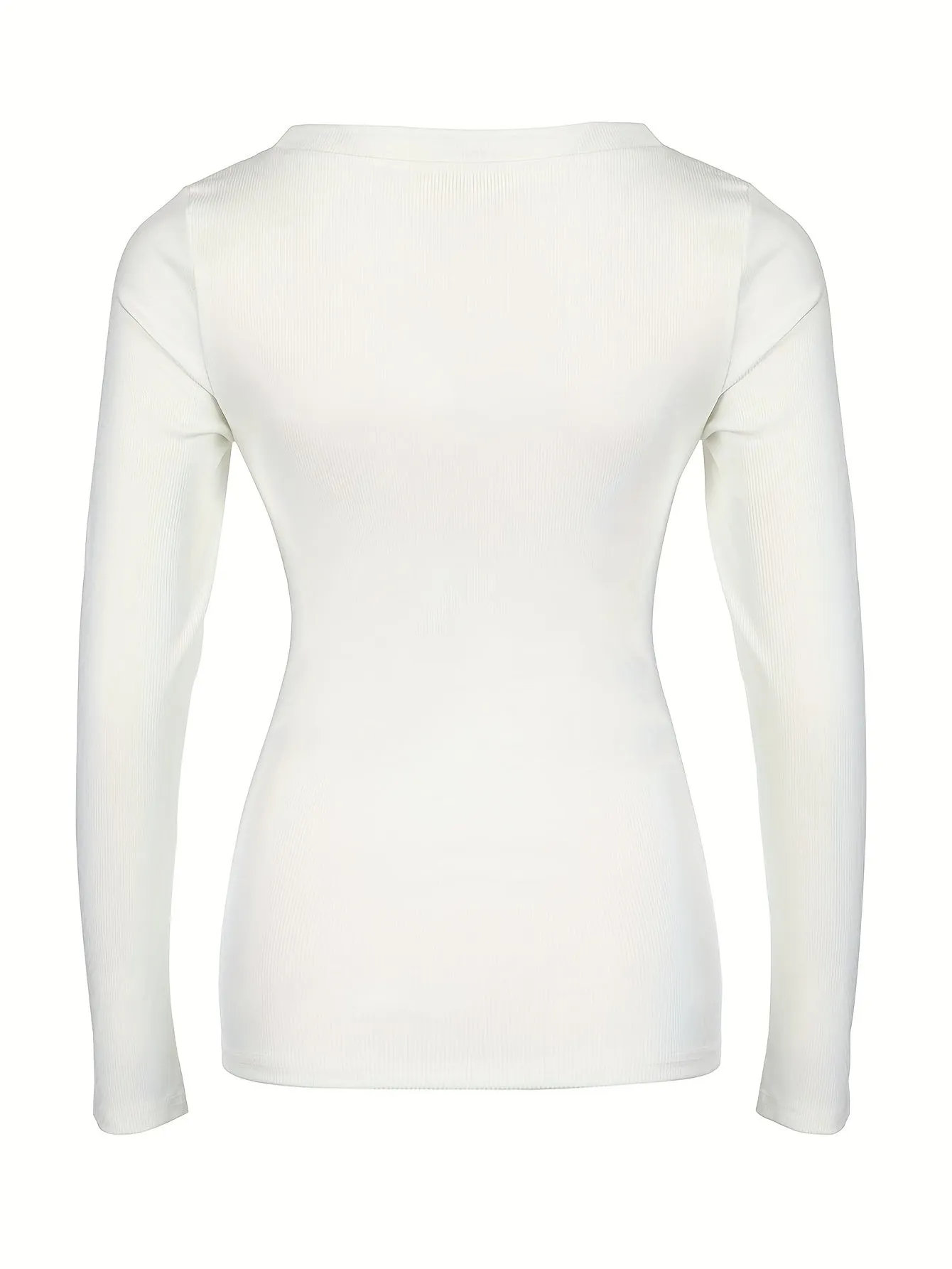 Purpdrank Womens Soft Ribbed Square Neck T-Shirt - Trendy Long Sleeves for Spring & Fall - Versatile Casual Wear