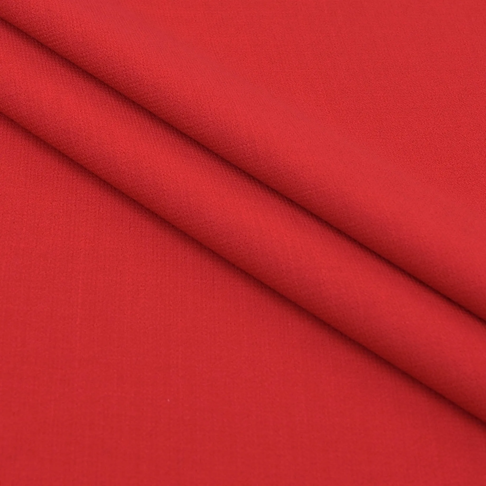 Red Double Weave Crepe Fabric 98880