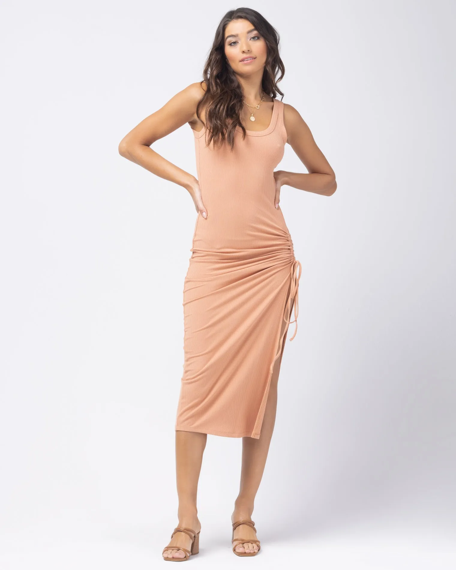 Sandpiper Ribbed Midi Dress - Putty