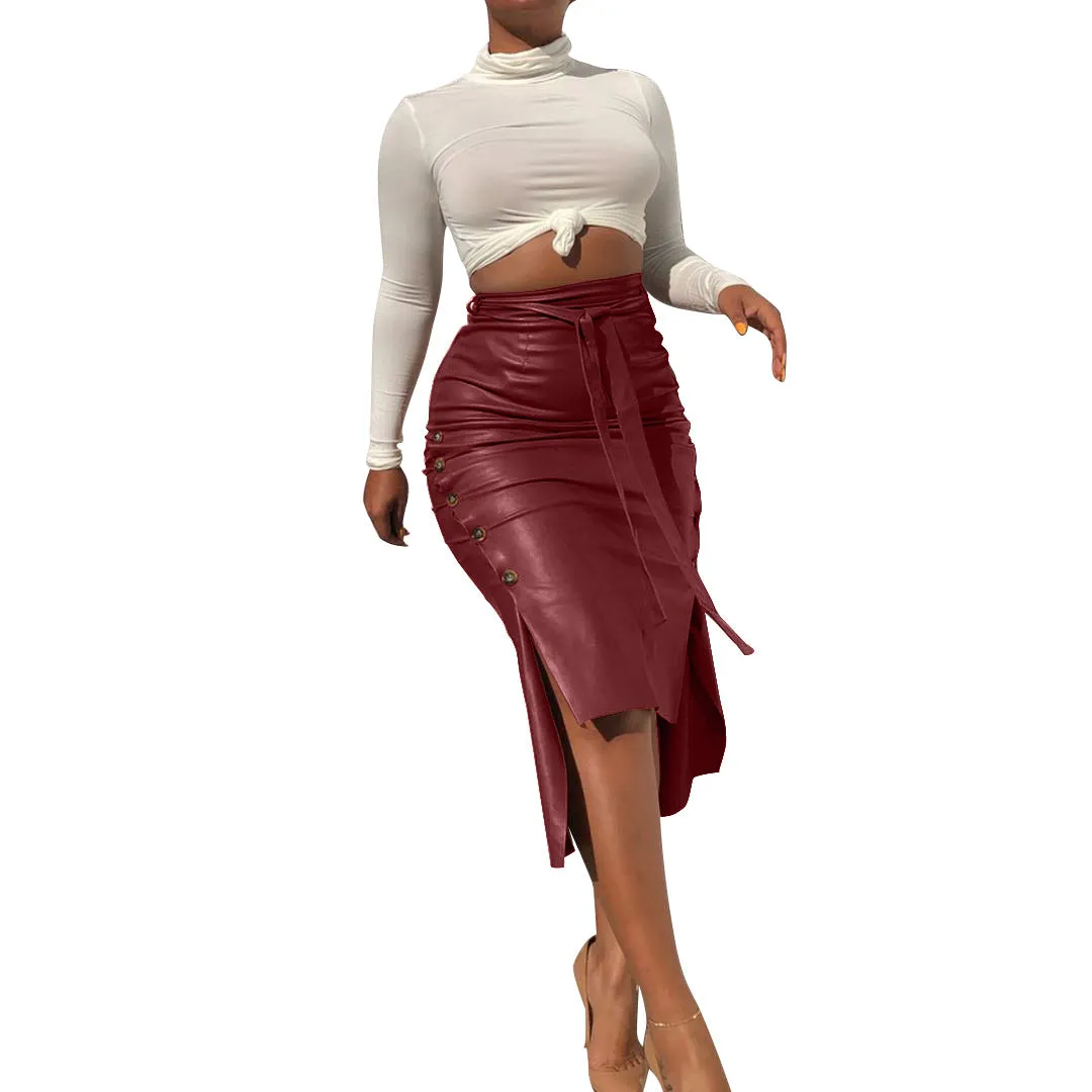 Sexy Wholesale Skirts Black Skirts Bodycon Tieback Design