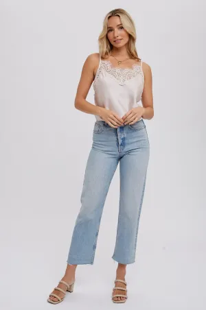 Silky Lace Trim Camisole