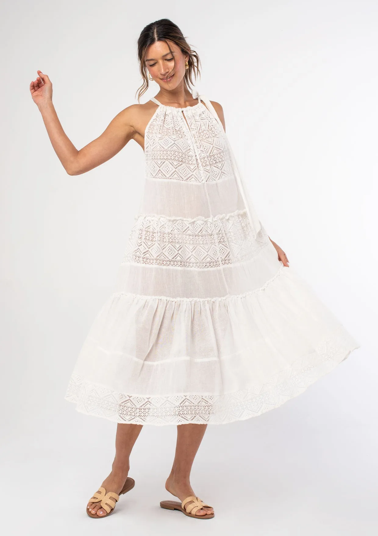 Sunglow Sheer Midi Dress
