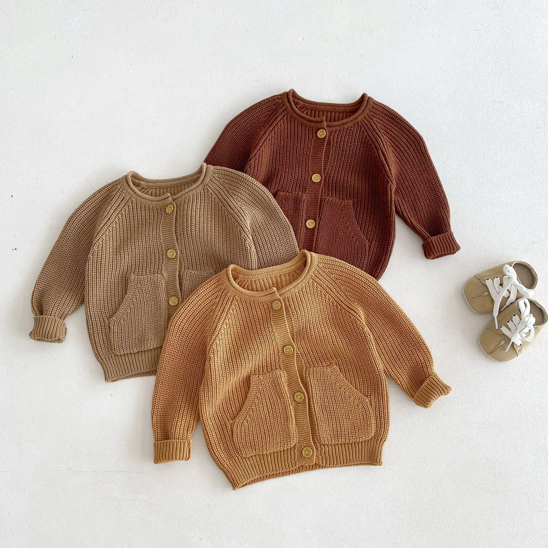Sweater Cardigan Button Down Knitted Outerwear Coats with Pockets