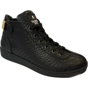 Travel Fox Malibu Nappa Men's Black Leather High Top Sneakers 915601 085