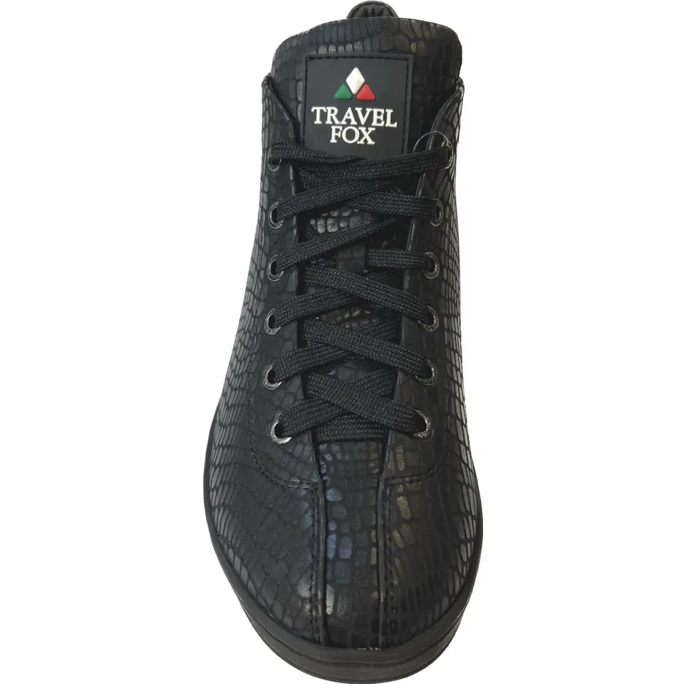 Travel Fox Malibu Nappa Men's Black Leather High Top Sneakers 915601 085
