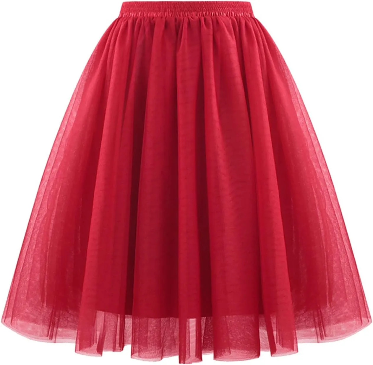 Tulle Skirts for Women Midi Layered A Line Skirt Skorts Elastic High Waisted Tutu Skirt for Prom Party