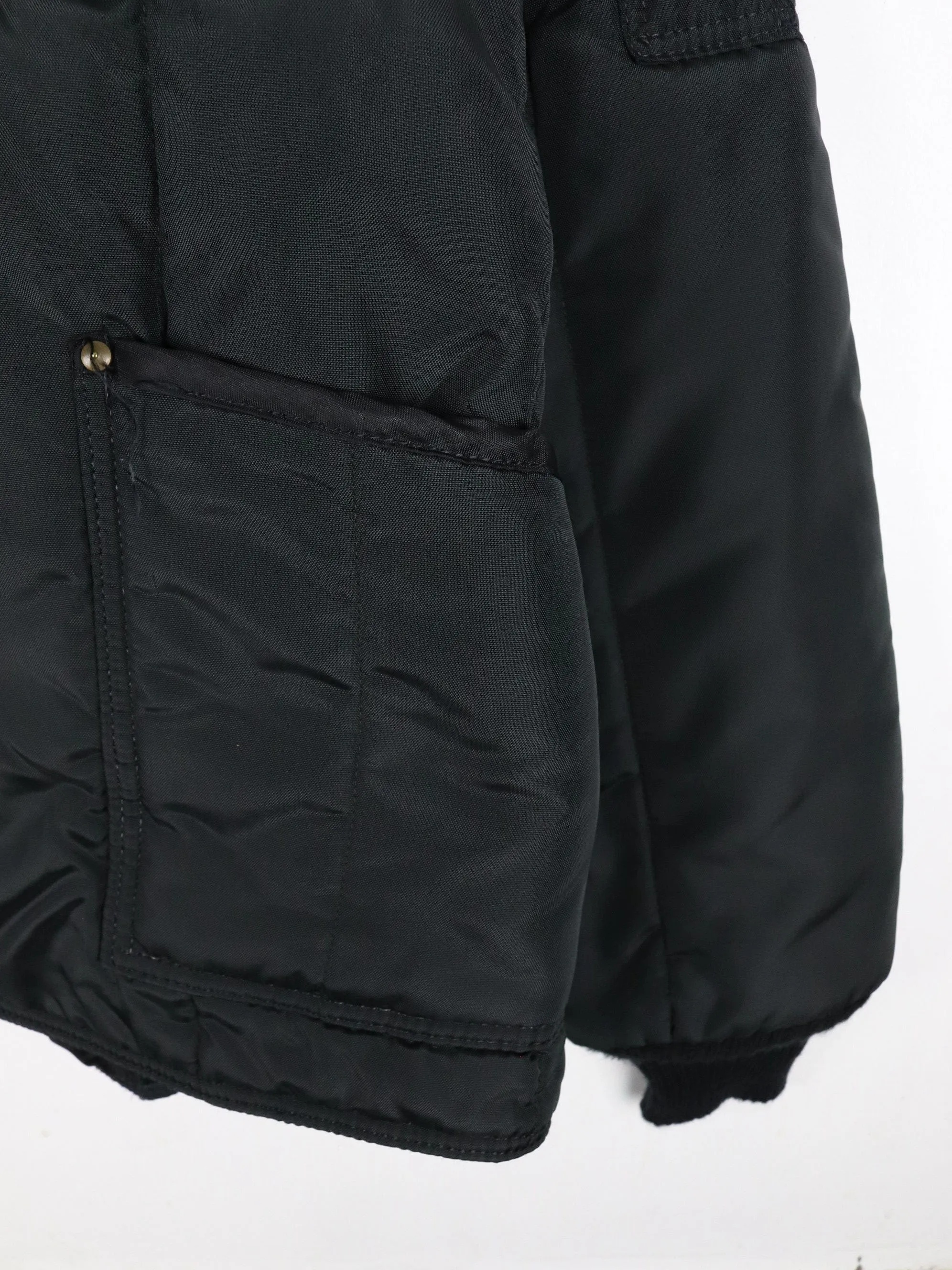 Vintage Refrigi Wear Jacket Mens XL Black Coat