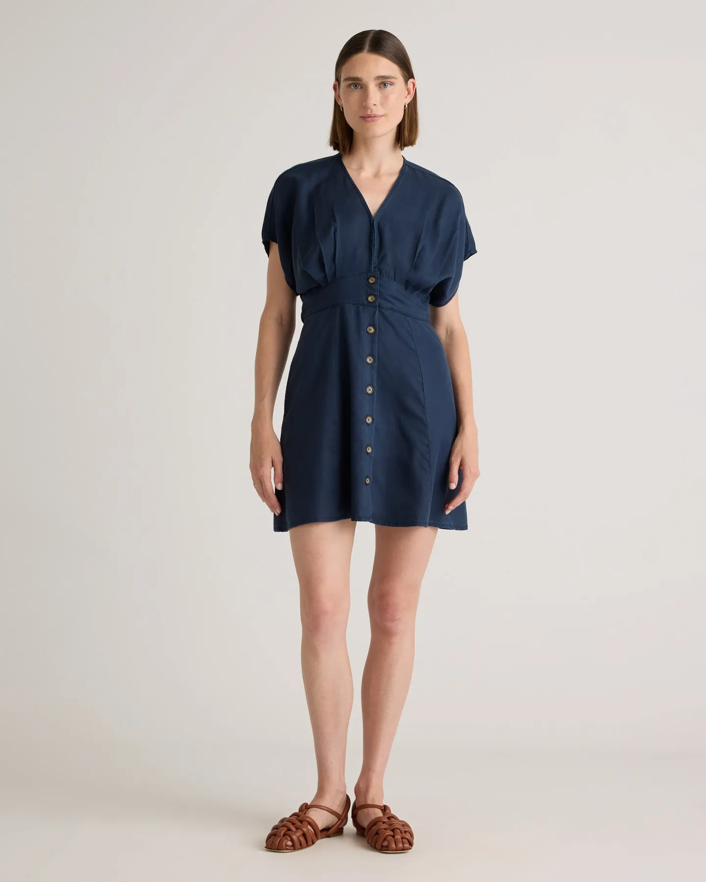 Vintage Wash Tencel Button Front Dress