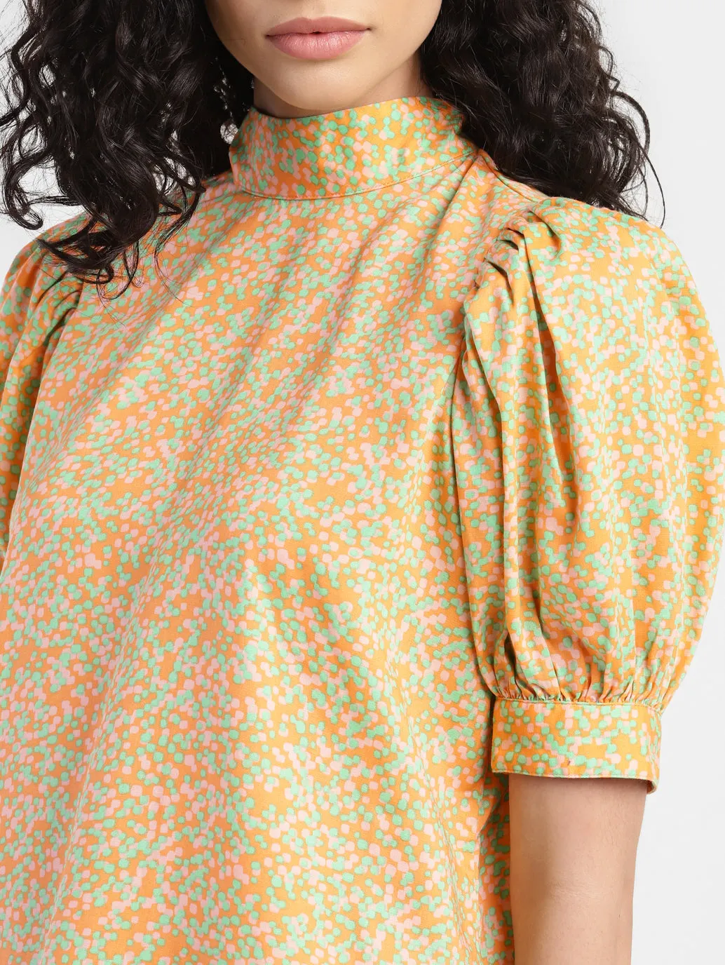 Women's All Over Print High Neck Top