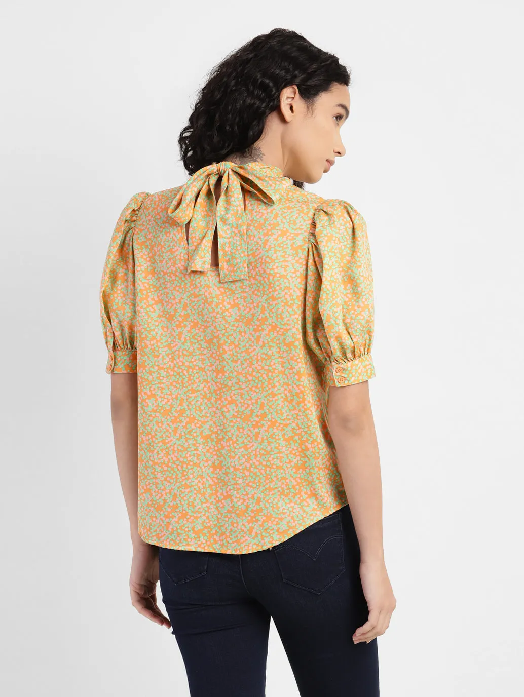Women's All Over Print High Neck Top
