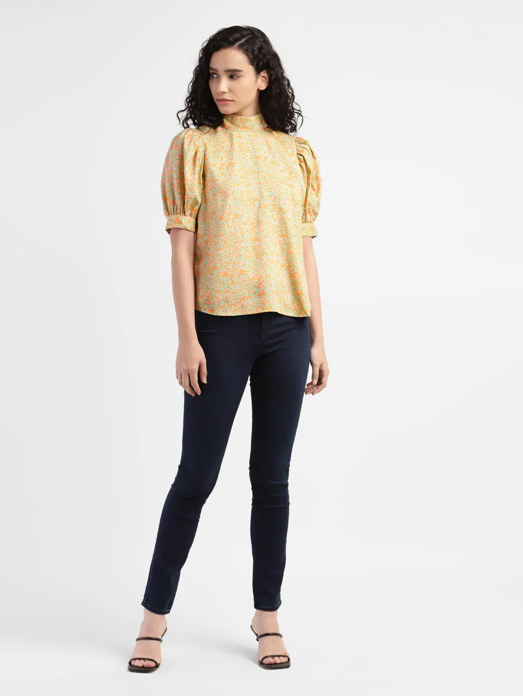 Women's All Over Print High Neck Top