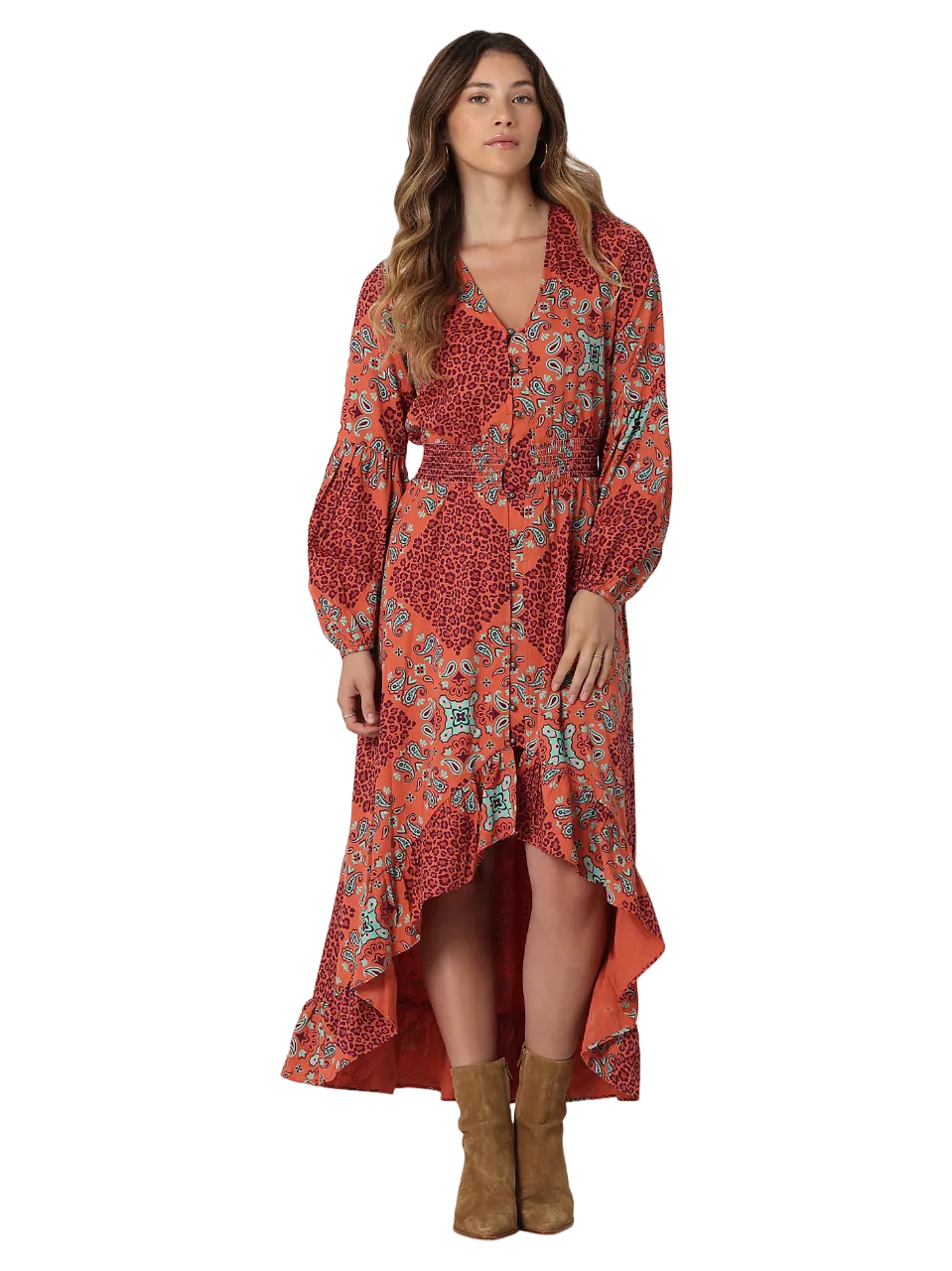Wrangler Women's Ginger Spice Boho Hem Midi Dress