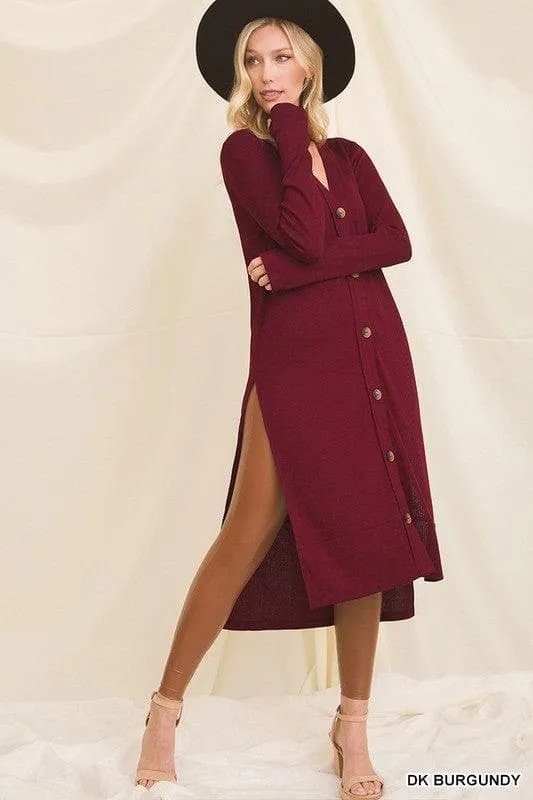 ZENANA Ribbed Long Cardigan
